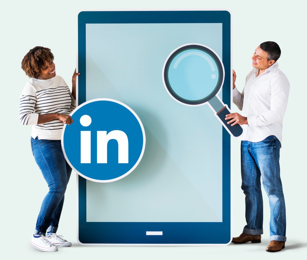 Personnes Tenant Icone Linkedin Tablette 1024x868