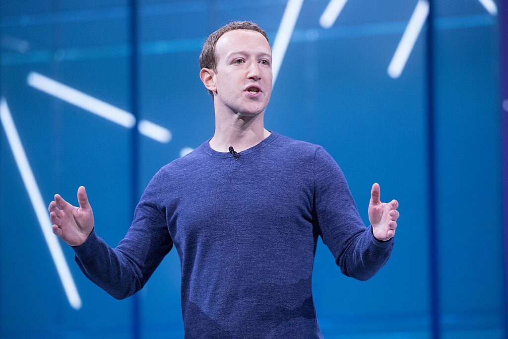 Mark Zuckerberg lors d'une de ses keynotes en 2018