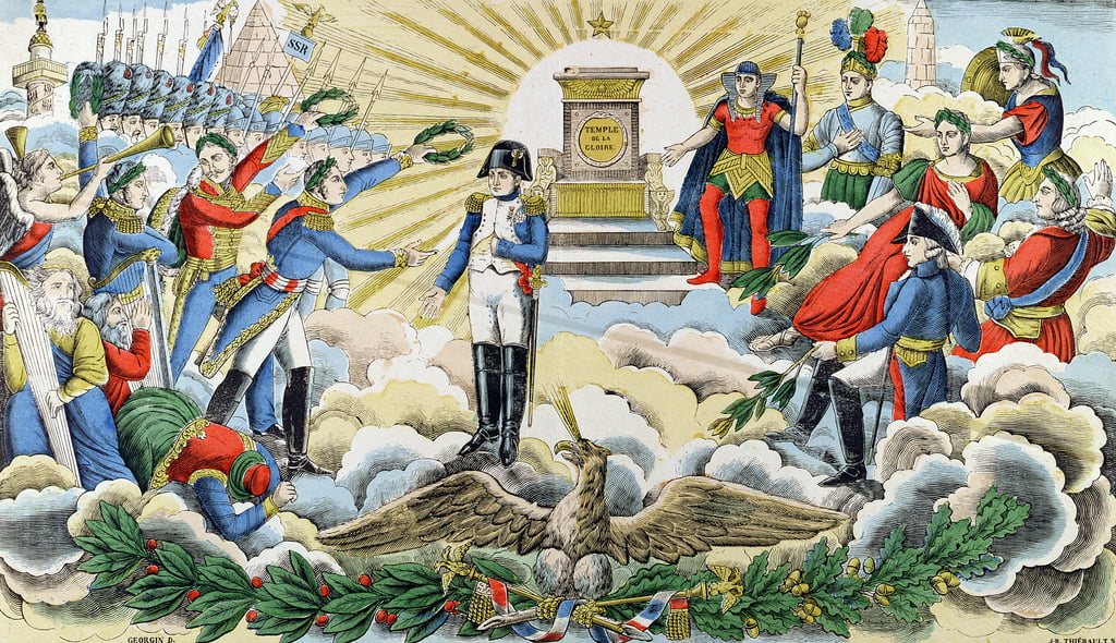 Image d'Épinal nommée l'Apothéose de Napoléon datant de 1834