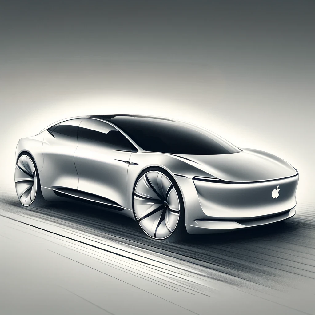 Dessin concept d'une voiture dessinée par Apple