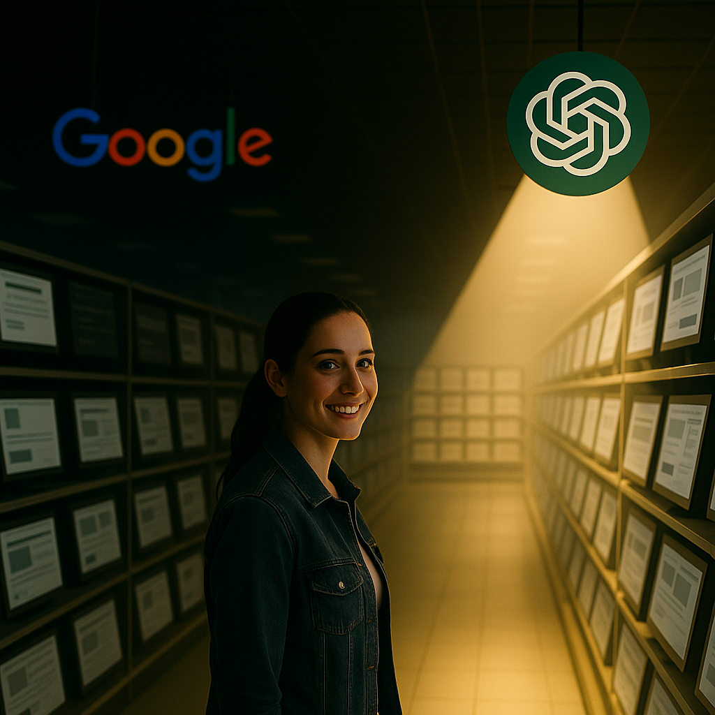 Une jeune femme trouve un site web grâce à sa mise en lumière par ChatGPT